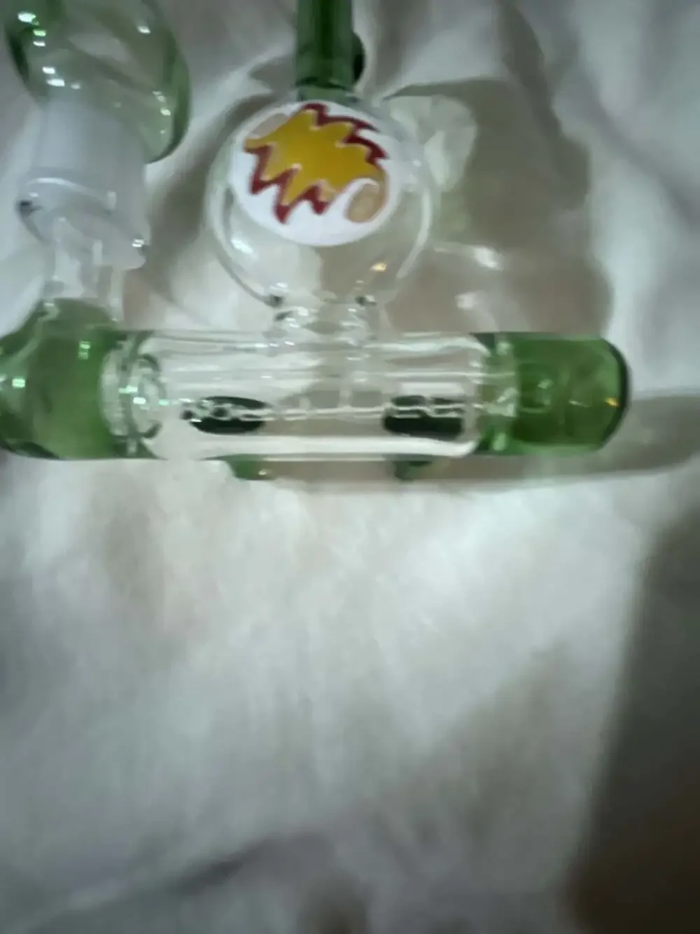 Green and Clear Glass Water Piece